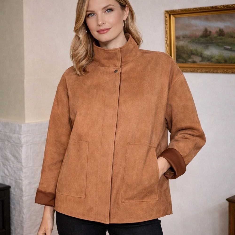 Marla Wynne Oversized Lightweight Microfibre Zip Jacket